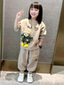 迪士尼（Disney）女童套裝春秋季4-6歲7新款洋氣秋夏裝女孩長袖衛(wèi)衣兒童衣服labubu 杏色套裝【春秋款】 140 適合130-140cm年齡9-10歲 曬單實拍圖