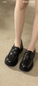 金利來(lái)（Goldlion）【新年禮物】女鞋復古粗跟樂(lè )福鞋通勤圓頭小皮鞋G608430158黑色38 曬單實(shí)拍圖