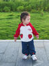 幼歌（YOUGE）嬰幼兒秋季新款活潑草莓柔軟燈籠褲輕盈透氣寬松牛仔褲 牛仔藍（66-90兩用襠） 90 cm 曬單實(shí)拍圖