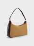 CHARLES&KEITH25秋新品簡(jiǎn)約通勤絨面單肩腋下包女生日禮物CK2-20671783-1 Sahara Sand沙色/棕色 M 曬單實(shí)拍圖