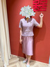 紫魅俏2025年新款喜婆婆婚宴裝高檔禮服高貴時(shí)尚顯瘦遮肚假兩件連衣裙女 亮紫短袖 2XL (建議120-130斤) 曬單實(shí)拍圖
