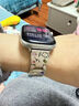 倍秋適用iwatch s10表帶彩鉆小狗蘋果手表s11手鐲s9/s8/s7/s6金屬apple watch se表帶小眾高級女款腕帶 38/40/41/42表盤4~11代/se 情侶小狗彩鉆金屬表帶- 曬單實拍圖