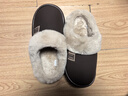 奧康（Aokang）棉拖鞋男士秋冬季居家室內保暖7A級抗菌防滑pu皮加絨厚底老人棉拖 曬單實(shí)拍圖