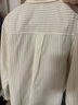 森馬（Semir）長(cháng)袖襯衫女簡(jiǎn)約圓領(lǐng)短背心肌理條紋寬松襯衣秋兩件套101524105002 曬單實(shí)拍圖