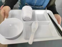 甜雅靜密胺仿瓷多格分餐盤學?？觳捅P機關(guān)食堂商用餐具餐館公司厚餐盤 白色加厚款四件套 曬單實拍圖