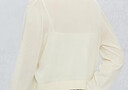 鄂爾多斯1980新品純棉V領(lǐng)簡(jiǎn)約開(kāi)衫女輕薄通勤開(kāi)衫25春夏 乳白 L 170/88A 曬單實(shí)拍圖