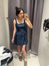 UR【明星同款】UR2025夏季新款女裝蝴蝶結(jié)牛仔連衣裙UYY850161 靛藍 L 曬單實拍圖