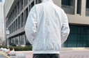 adidas情侶款復古風(fēng)梭織立領(lǐng)夾克外套男女秋季阿迪達斯官方三葉草 亮白 M 曬單實(shí)拍圖