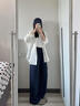 浪莎天絲亞麻闊腿褲女秋季2025新款高腰顯瘦垂感寬松老錢風(fēng)休閑彎刀褲 曬單實拍圖