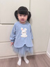 幼歌（YOUGE）嬰幼兒秋季新款有機(jī)棉假兩件衛(wèi)衣網(wǎng)紗裙寶寶軟彈連衣裙藍(lán)色90 cm 曬單實(shí)拍圖