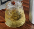 憶壺茶 茶壺玻璃泡茶壺耐高溫加厚大容量水壺家用辦公花茶壺水分離 500ML錘紋玻璃壺+兩品杯 曬單實(shí)拍圖