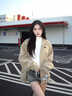 SNYDER WEAR美式外套女復古潮流2025新款翻領(lǐng)秋季外套寬松工裝休閑長(cháng)袖夾克女 淺咖色 S 建議80-95斤 曬單實(shí)拍圖