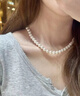 胖東來(lái)品質(zhì)天然淡水正圓珍珠項鏈女?huà)寢屚钶p奢鎖骨頸鏈送媽媽禮 【強光近正圓珍珠】+S925純銀鍍 7-8mm x 45cm 曬單實(shí)拍圖