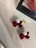 芯奢情人節小香風(fēng)耳釘女紅色蝴蝶結仿珍珠復古耳環(huán)高級感訂婚耳飾耳墜 紅色蝴蝶結耳環(huán) 曬單實(shí)拍圖