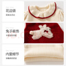 班喜迪【毛絨兔子】女童連衣裙套裝秋冬季兒童洋氣公主裙寶寶加絨打底衫 曬單實(shí)拍圖