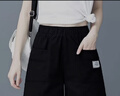 2025年夏季純棉短褲女外穿高腰遮大腿顯瘦百搭寬松五分休閑闊腿褲 黑色 XL 【建議115-130斤】 曬單實(shí)拍圖