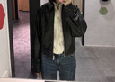 UR2025秋季新款女裝時(shí)尚休閑巴恩風(fēng)字母拉鏈外套UYY150007 黑色 S 曬單實(shí)拍圖