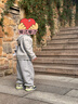 蓋璞男女幼童2025秋季新款抓絨logo連帽衛衣外套兒童裝美版723271 曬單實(shí)拍圖