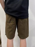 潮與共夏季純棉薄款寬松直筒短褲男美式復古機能拼接工裝五分褲休閑中褲 卡其色 L 合適體重130-145斤 曬單實(shí)拍圖