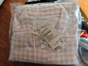無印良品（MUJI）[自營限定款]女士無側(cè)縫 雙層紗織睡衣  軟棉棉內(nèi)衣 淺粉色格紋 M 曬單實(shí)拍圖