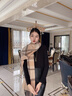 MITHAOL KUSC澳洲羊毛圍巾女2025秋冬新款披肩生日禮物送女友老婆禮盒裝 駝咖格【禮盒裝】 均碼 曬單實(shí)拍圖
