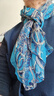 恒源祥絲綢真絲絲巾氣質(zhì)桑蠶絲絲巾新款百搭洋氣圍巾女 藍色 曬單實(shí)拍圖