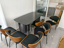 法莎蒂政府補貼霸道總裁意式巖板餐桌椅桌現代輕奢家用餐桌 維克深灰(啞光+全托底板)單桌+伊姆斯椅*4 140x80x75cm 曬單實(shí)拍圖
