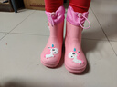 女童束口加絨防滑雨鞋四季卡通可愛(ài)公主水靴男童小孩專(zhuān)用 粉色-彩虹馬-束口款 20 內長(cháng)cm/30-31碼 曬單實(shí)拍圖