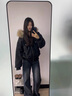 棉致座山雕大毛領(lǐng)連帽棉服女冬季新款棉衣派克服羽棉襖絨服外套加厚 鳳523黑色【高品質(zhì)】 M 110-125斤 曬單實(shí)拍圖