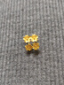 周六福足金999朱槿花黃金耳釘耳飾女生日禮物計價(jià)A0910969 約0.82g 一對 曬單實(shí)拍圖