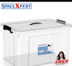 SPACEXPERT 衣物收納箱特大號塑料整理箱車(chē)載儲物箱95L透明 1個(gè)裝 帶提手 曬單實(shí)拍圖