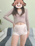 婷美高腰收腹提臀內褲女桑蠶絲抗菌襠無(wú)痕透氣蕾絲三角短褲頭 膚+粉XL 曬單實(shí)拍圖