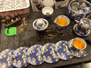 花桓景德鎮琺瑯彩鎏銀茶具陶瓷套裝純銀整套功夫茶杯泡茶家用茶壺蓋碗 17件-蓋碗浪花套裝+茶洗 曬單實(shí)拍圖
