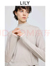 LILY2025冬新款萊賽爾羊毛混紡假兩件彈力修身套頭針織衫打底衫女 606淺米 M 曬單實(shí)拍圖