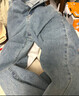 森馬（Semir）小黑牛|牛仔褲女高腰開(kāi)叉長(cháng)褲2025春森柔牛仔喇叭褲109125124007 曬單實(shí)拍圖