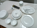 景德鎮（jdz）官方陶瓷高溫白瓷中式餐具飯碗面碗湯碗餐盤(pán)禮盒裝結婚喬遷禮物 【68%用戶(hù)選擇】流霜餐具 56頭 曬單實(shí)拍圖