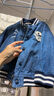 戴維貝拉（DAVE＆BELLA）兒童牛仔外套秋裝新款男童運(yùn)動(dòng)休閑衣服寶寶棒球服小童上衣夾克 藍(lán)色【現(xiàn)貨】 100 cm（建議身高90-100cm） 曬單實(shí)拍圖