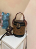 CharisKitty包包女款2026年復古包女式輕奢復古高級感手提圓筒包三八節禮物 咖色 曬單實(shí)拍圖