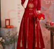 塞德勒（SAIDELE）新中式敬酒服新娘酒紅色旗袍改良簡(jiǎn)約秀禾服中袖結(jié)婚服訂婚連衣裙 酒紅色 XL (建議116-125斤) 曬單實(shí)拍圖