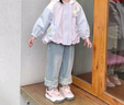 班喜迪女童外套春秋款2025新款兒童衣服秋季連帽上衣女寶寶洋氣公主秋裝 紫色 90 曬單實(shí)拍圖