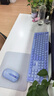聯(lián)想（lenovo）無(wú)線(xiàn)鍵盤(pán)鼠標套裝 鍵鼠套裝 全尺寸鍵盤(pán) 商務(wù)辦公 USB 適用筆記本臺式機一體機 T221 紫色 曬單實(shí)拍圖