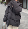 妍莉芬（yanlifen）黑色連帽羽絨棉服女短款2025年冬季新款加厚棉襖小個(gè)子棉衣外套女 黑色 S 約105斤以?xún)?曬單實(shí)拍圖