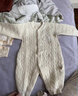 婧麒（JOYNCLEON）嬰兒衣服秋冬連體衣純棉新生兒季男女寶寶夾棉保暖對開(kāi)哈衣服爬服 中開(kāi)星月奶白 80cm 9-18個(gè)月，體重8.5-10kg 曬單實(shí)拍圖