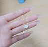 中國黃金CHINA GOLD鉆石一貝子黃金項鏈女足金吊墜新款教師節禮物送女老師老婆生日 京速達-足金倍愛(ài)鉆石吊墜+s925鏈 曬單實(shí)拍圖