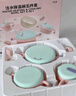 babycare兒童餐具輔食碗注水保溫碗不銹鋼叉勺寶寶吃飯喝水?huà)雰褐軞q禮盒粉 曬單實(shí)拍圖