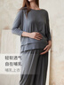 nest designs孕婦褲女士打攬褲托腹外穿闊腿長(cháng)褲孕期打底褲彈力休閑褲子 炭筆灰（闊腿褲） L（建議身高165-175cm，80kg內） 曬單實(shí)拍圖