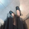 速達美（SUDAMEI）豆豆鞋女2025新款淺口單鞋休閑真皮小皮鞋一腳蹬平底孕婦媽媽樂(lè )福 黑色 35 曬單實(shí)拍圖