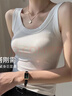 浪莎吊帶背心女士可外穿洋氣運動打底螺紋無袖上衣夏季 白色 L 曬單實拍圖