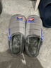大嘴猴（paul frank）棉拖鞋男士秋冬季室內家居拖鞋毛絨保暖厚底棉鞋男款深灰280PF607 曬單實(shí)拍圖