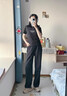 真維斯（JEANSWEST）黑色闊腿褲子女2025新款直筒褲韓系慵懶風(fēng)顯瘦休閑褲寬松運動(dòng)長(cháng)褲 淺綠 純色 XL 曬單實(shí)拍圖